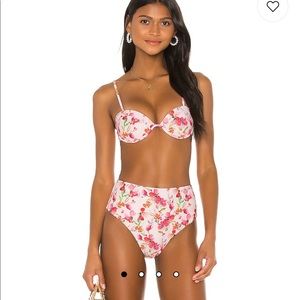 LPA Ruth peach floral bikini from revolve